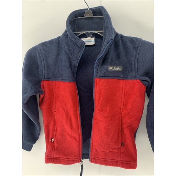 Columbia Boys' Toddler Steens Mountain II Fleece Jacket XXS 4/5 Red / Navy - Picture 9 of 10